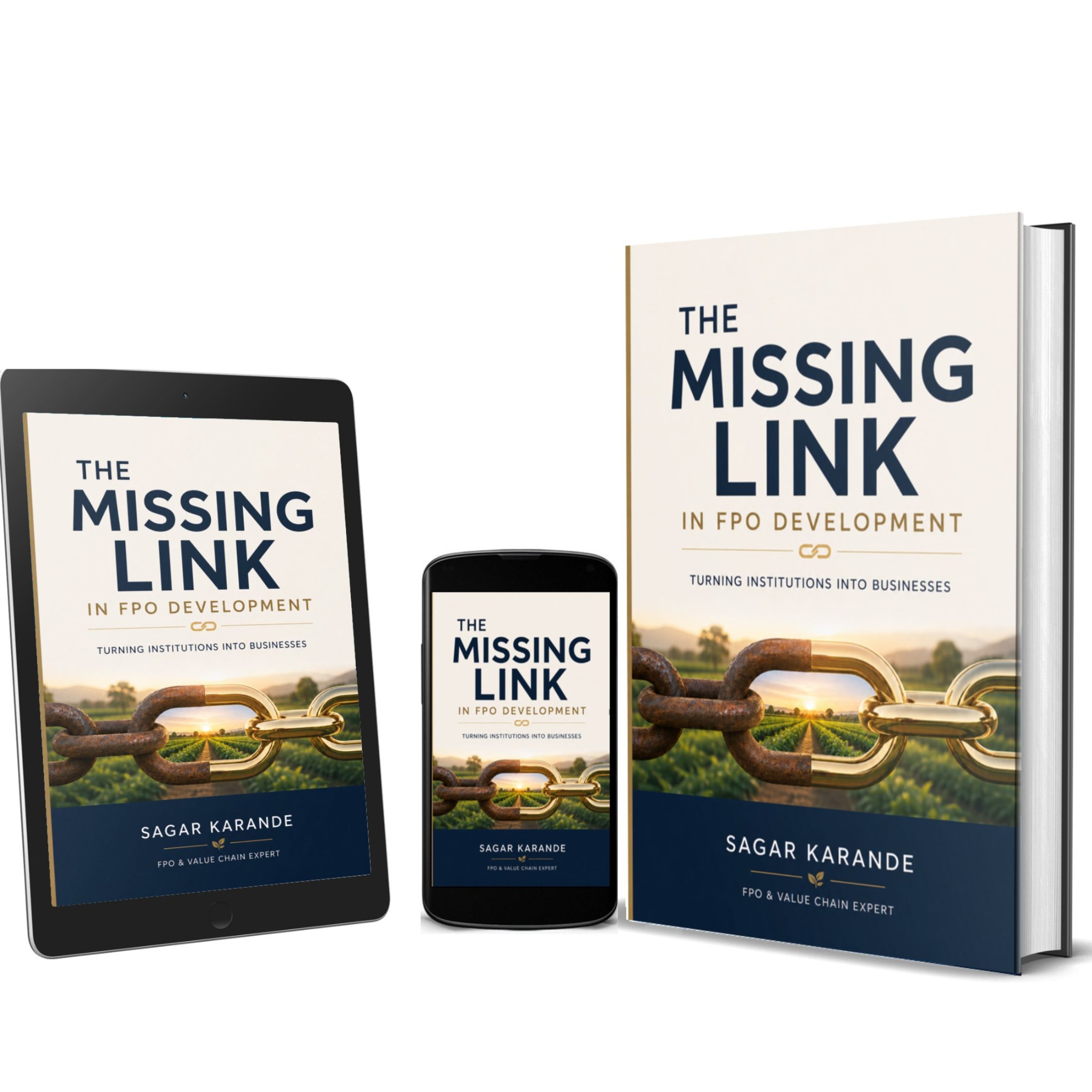 The Missing Link in FPO Development by Sagar Karande — book mockup